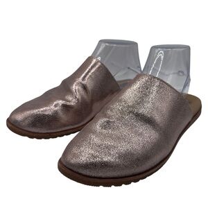 Sorel Metallic Rose Leather Slip-On Mules - Size 8